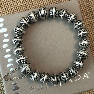 Silpada .925 Sterling Filigree Ball Bead Bracelet